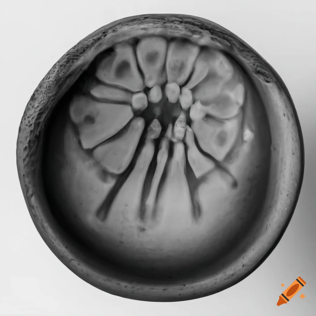 Mycenaean prehistorical vase with black microbiological glaze on white background
