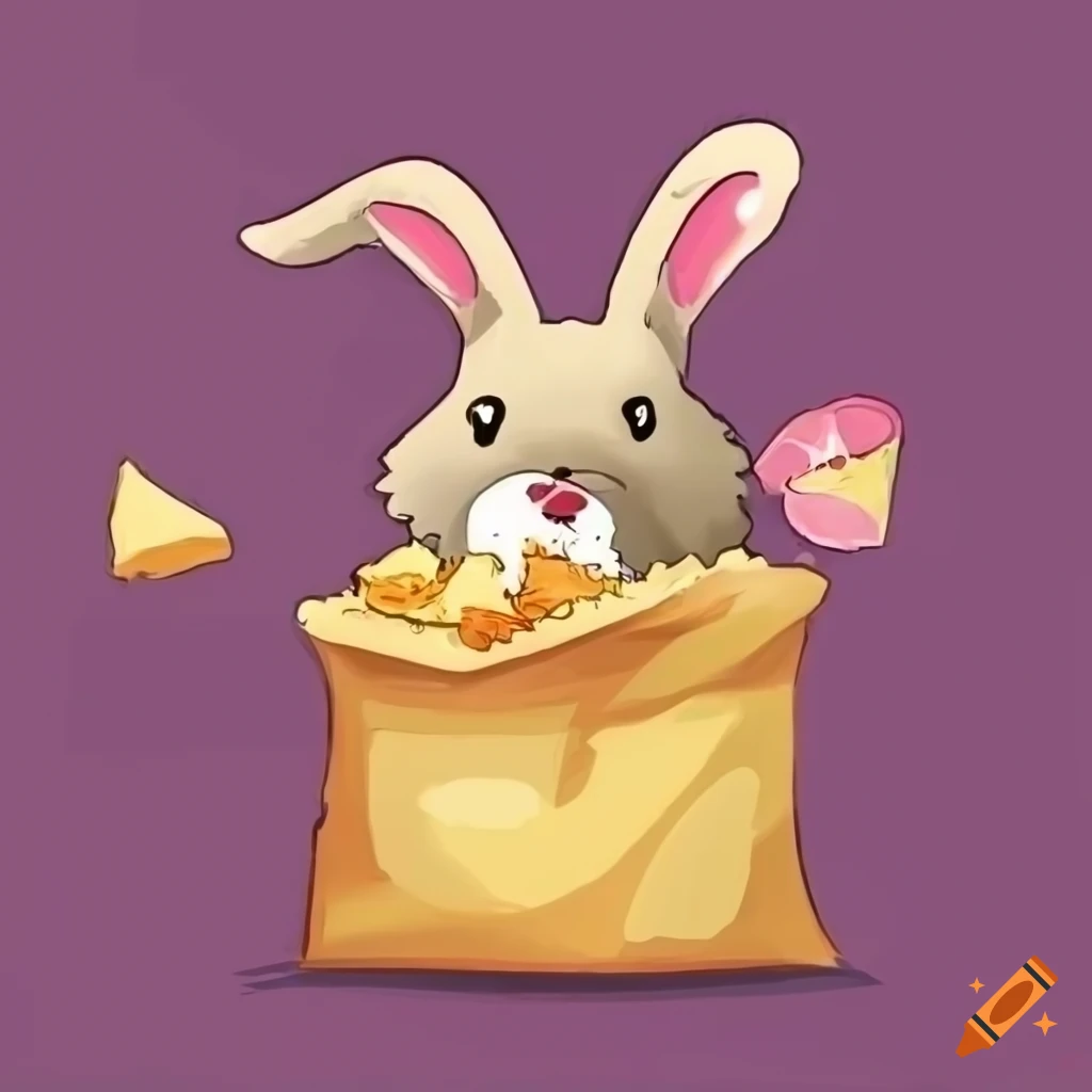 Bunny eating chips
