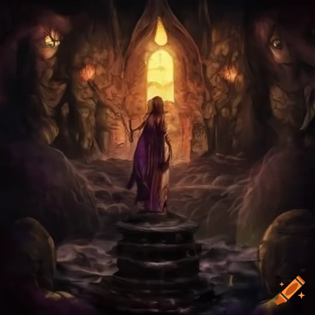 Well leading to a magical realm with witches and familiars