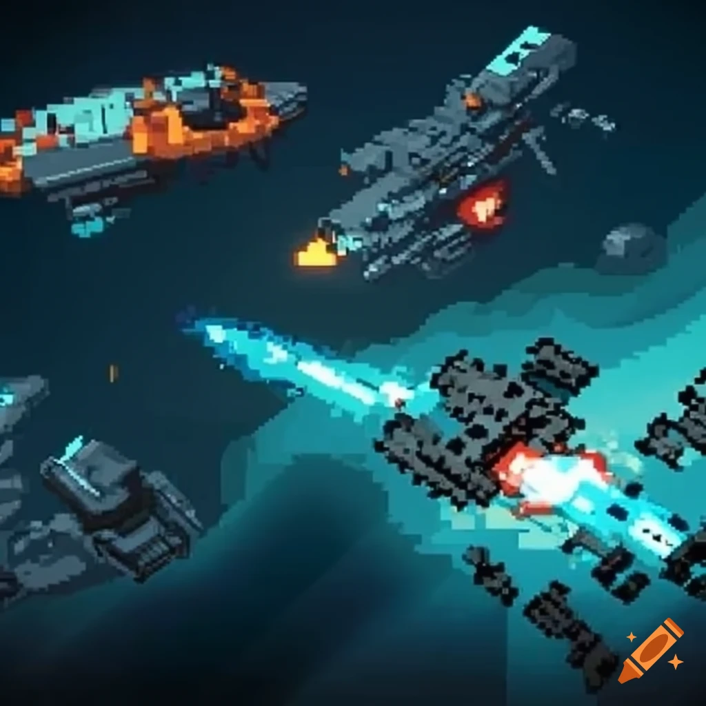 8-bit spaceship battle