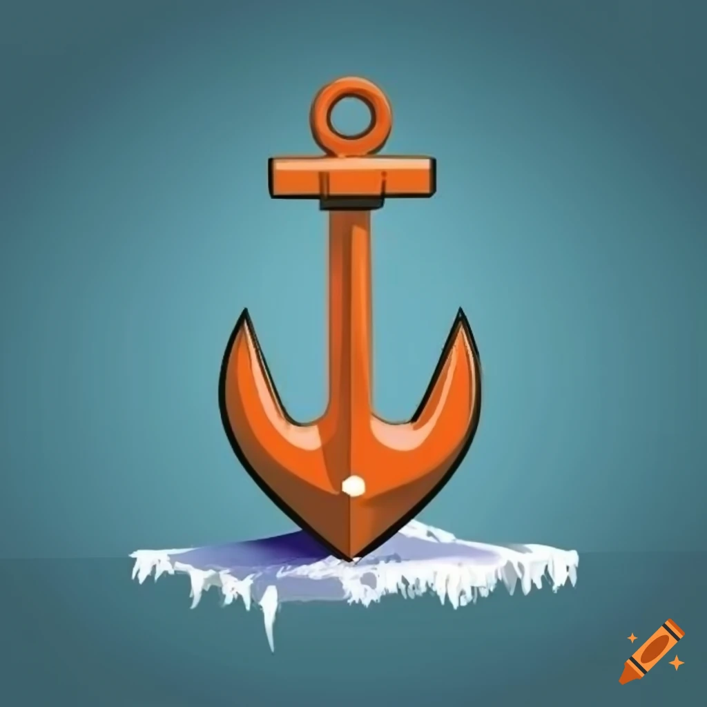 Clip art diagram of an extreme anchor frozen on a platform