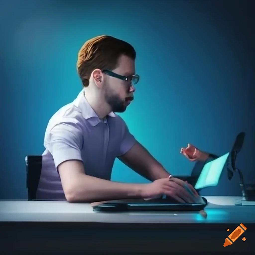 Man coding on computer