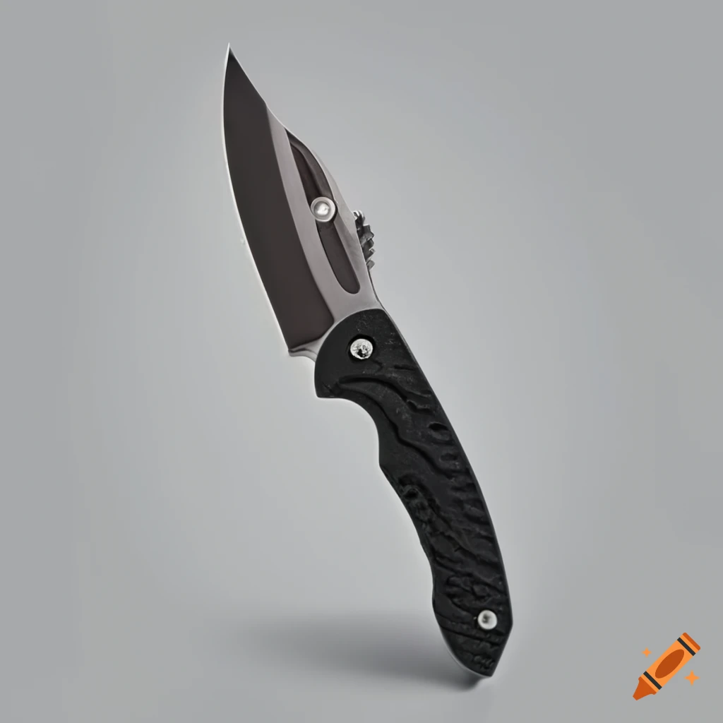 Spyderco jackknife scalpel on a futuristic Japanese style dark glass steel table