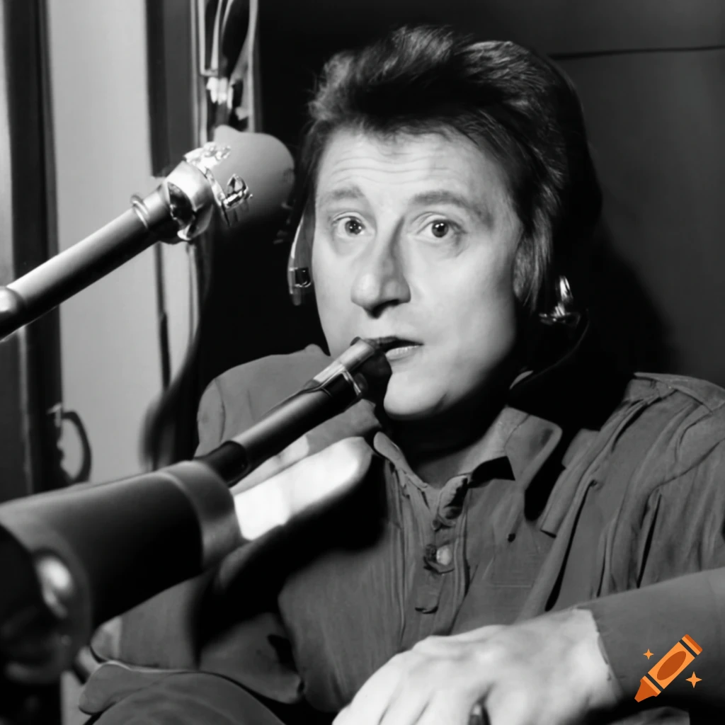 Steve Perry in a radio station