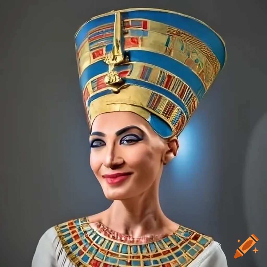 Nefertiti Queen of Egypt smiling at the camera