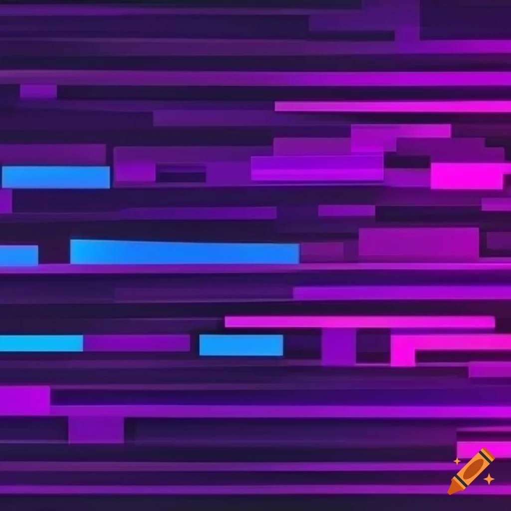 Abstract design of vibrant purple neon rectangles and lines
