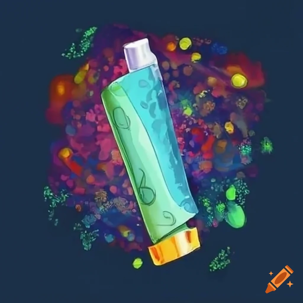 Colorful asthma dilator spraying dendritic cells