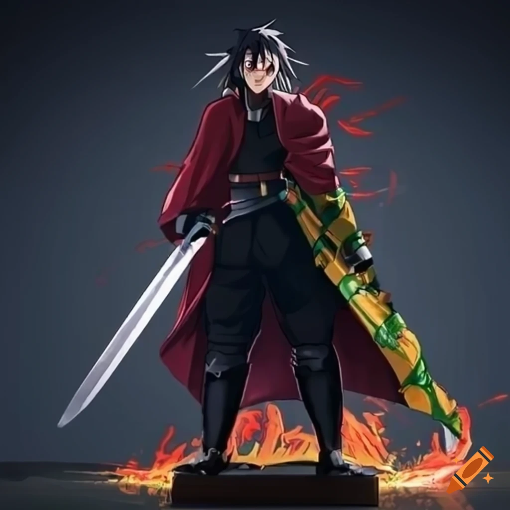 Qui Gon Jinn fused with Giyuu Tomioka as a black armor knight with sword