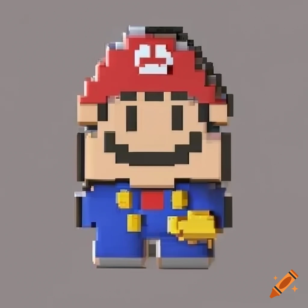 Mario 8 bit 2d render