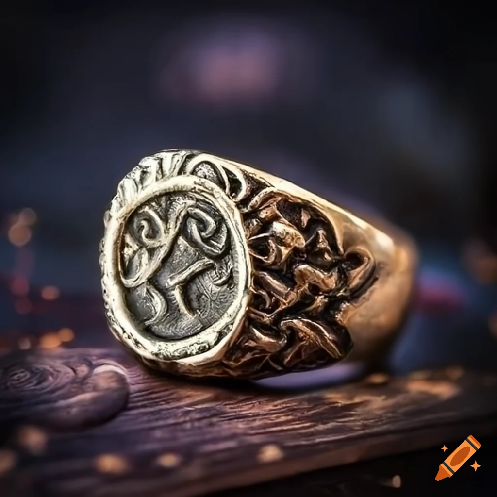 Intricately-detailed stone ring of an elephant in Game of Thrones style