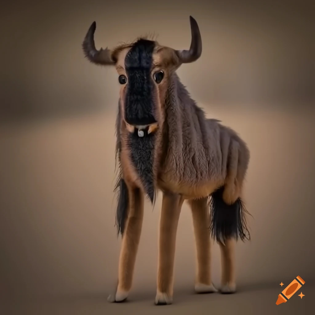 Photorealistic plushie gnu