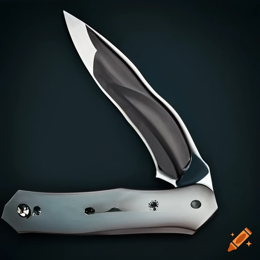Spyderco jackknife scalpel on dark glass steel table in futuristic Japan style
