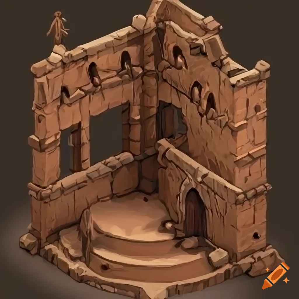 Sandstone RPG tiles in isometric view