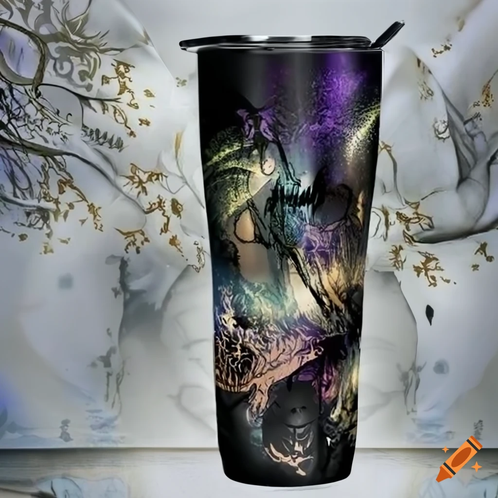 Witch-themed skinny tumbler sublimation design for Halloween