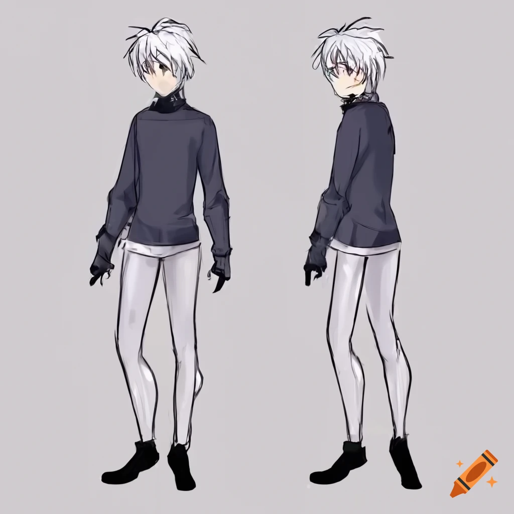 Detailed anime-style white male character in full body view