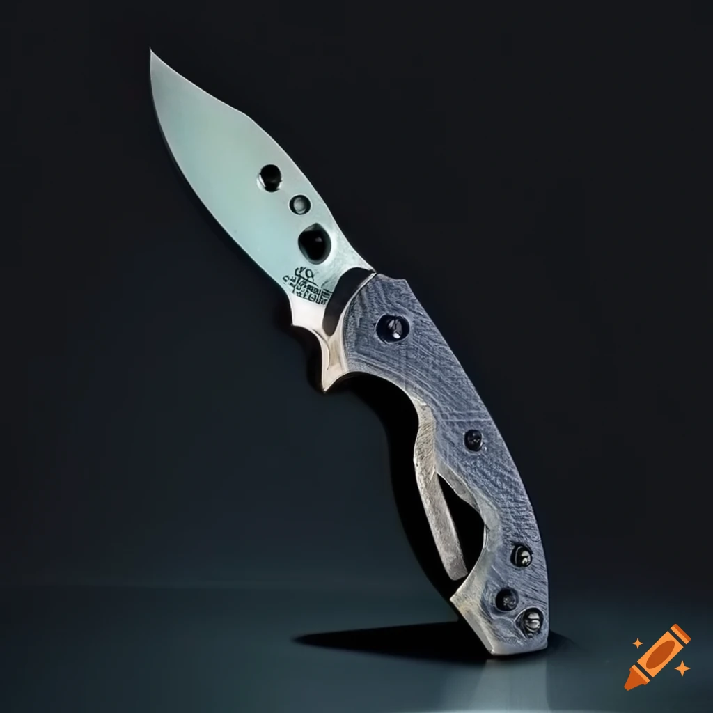 Spyderco jackknife scalpel on a futuristic Japanese style dark glass steel table