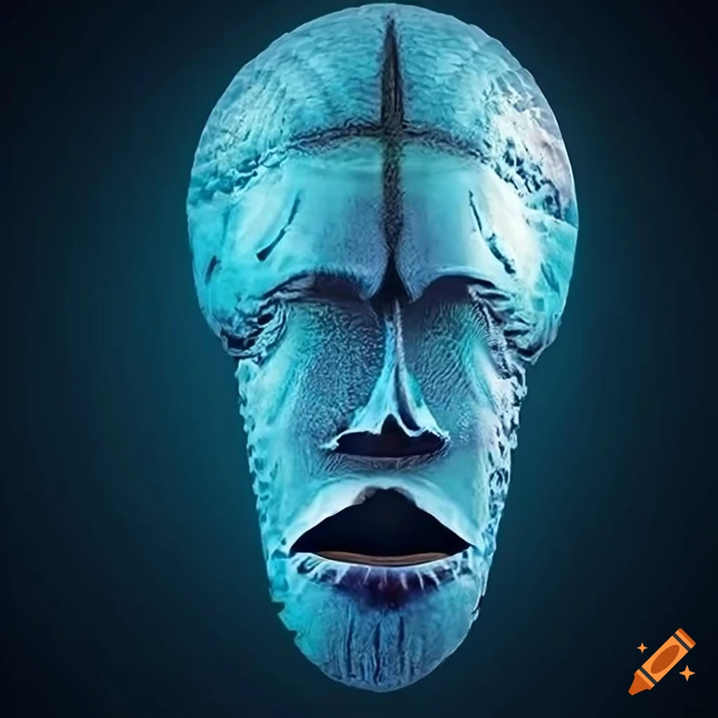 African tribal x-ray mask with Zelda game motif in stunning detail