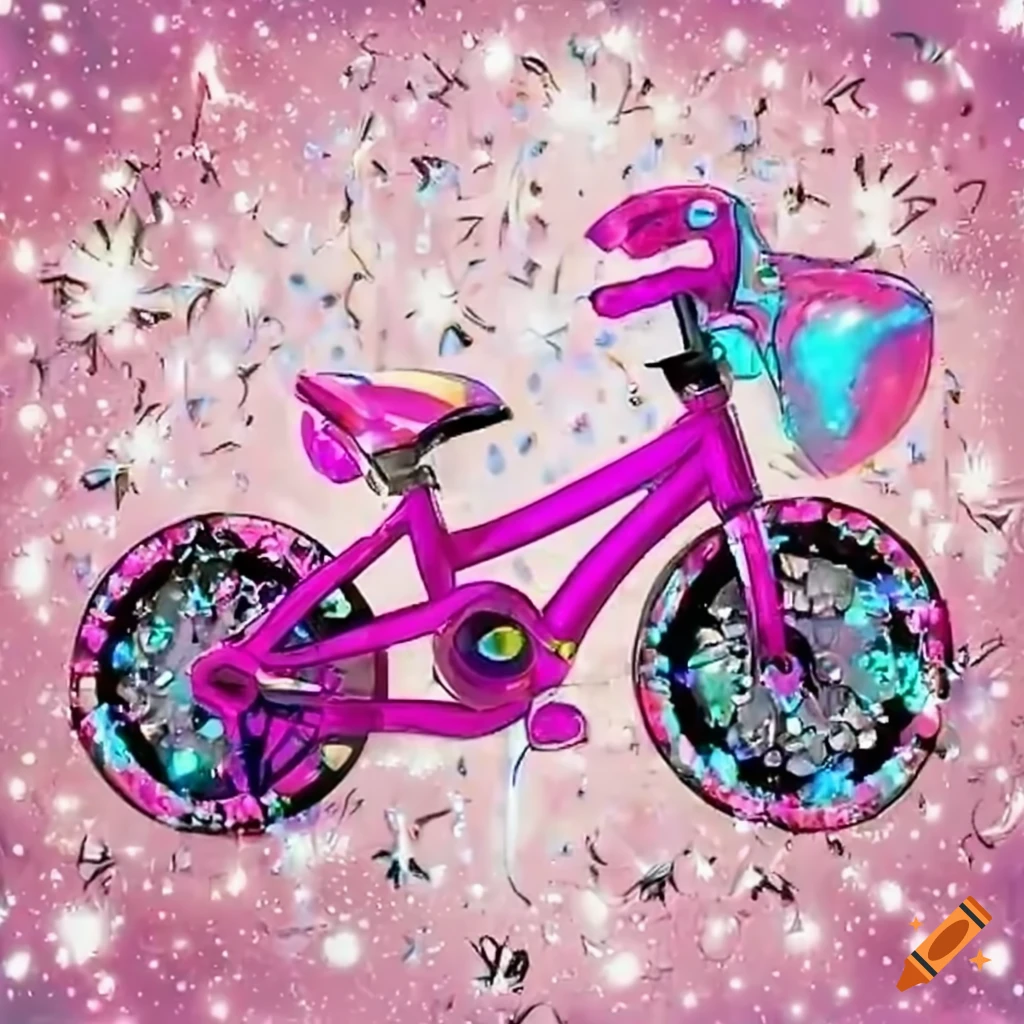 Pink toddler bike with sparkles and confetti shooters