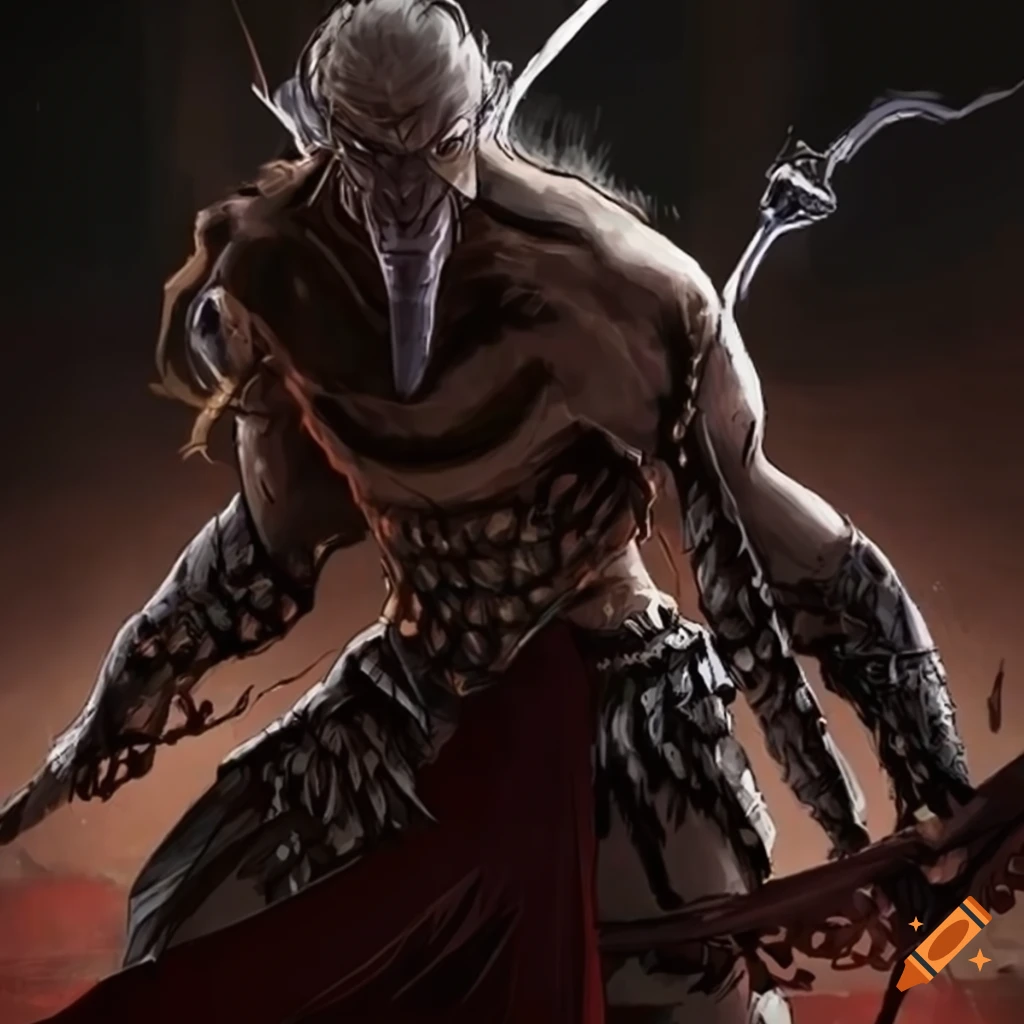 2D warrior in a dark environment