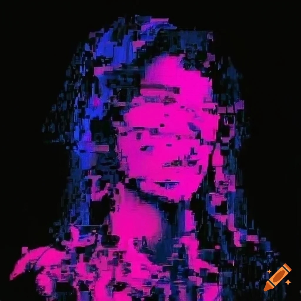 Glitch art and vaporwave aesthetic