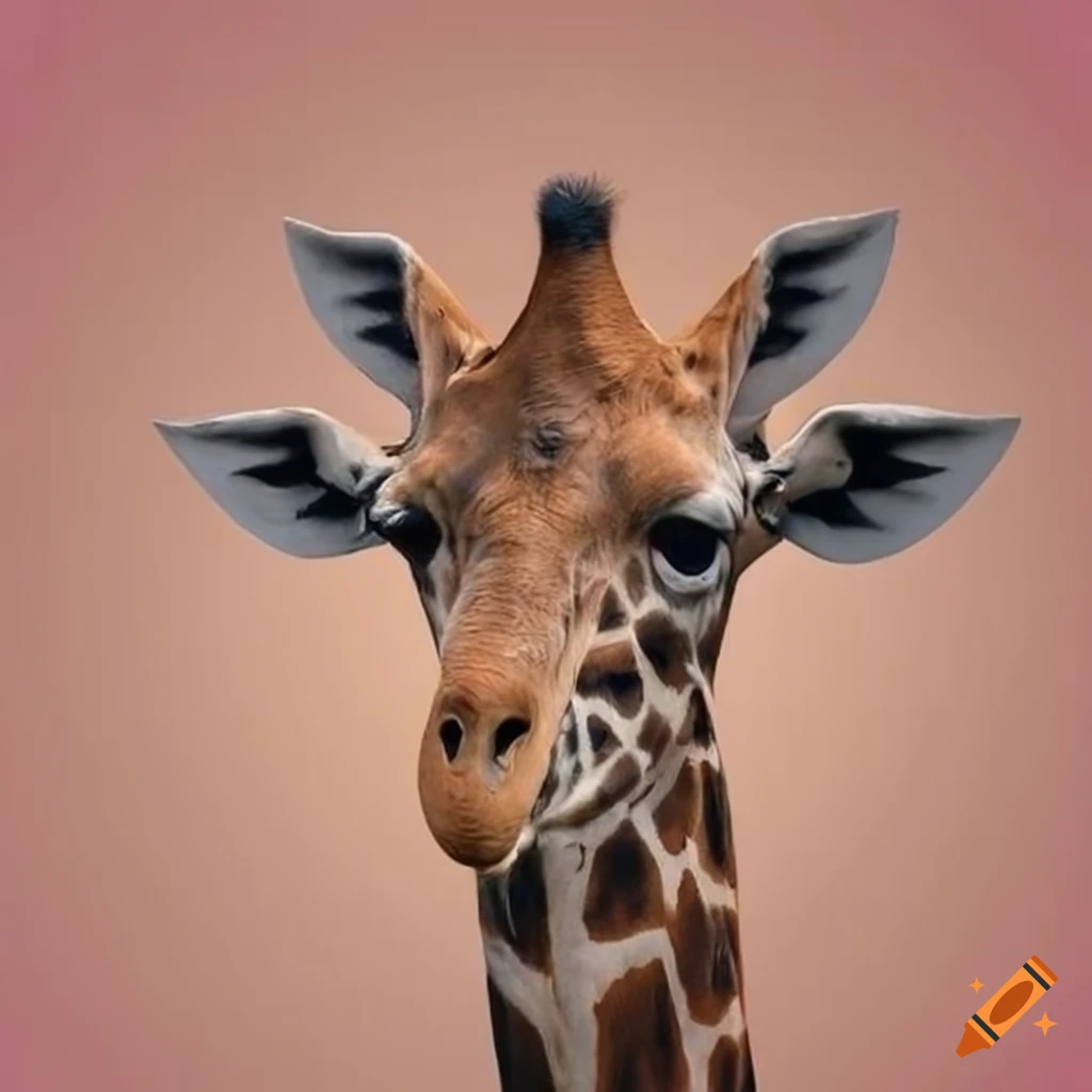 Giraffe with an elephant head