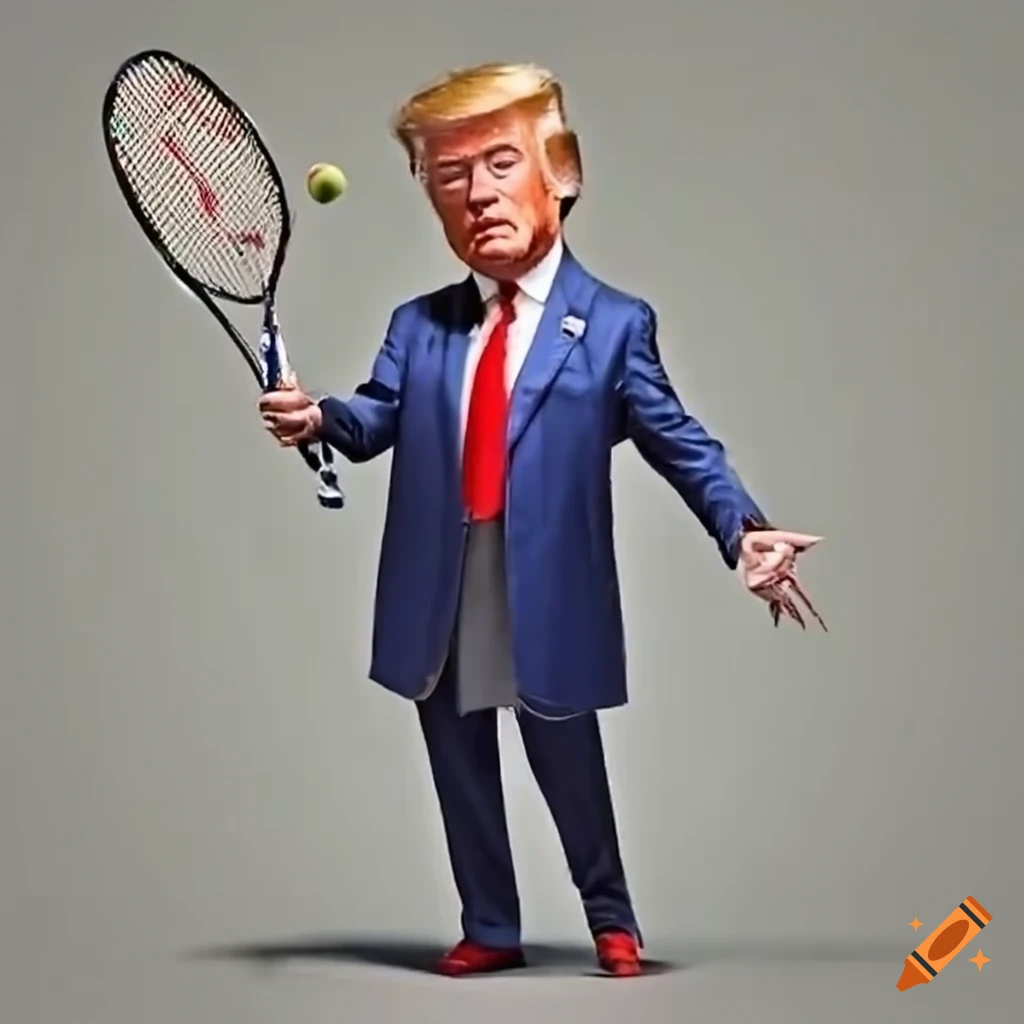 Donald Trump playing badminton