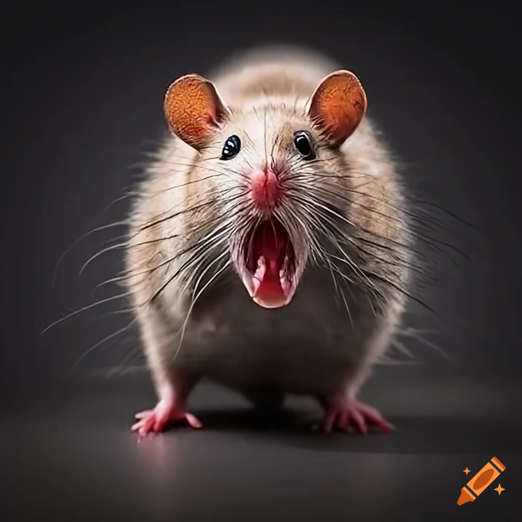 Photo of a rat with mouth wide open