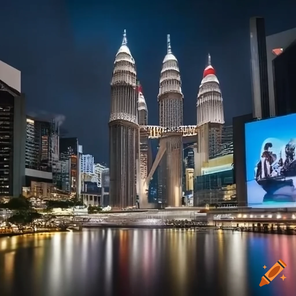 Billboard with 'MIB INNOVATION BUILDER' in Malaysia city center