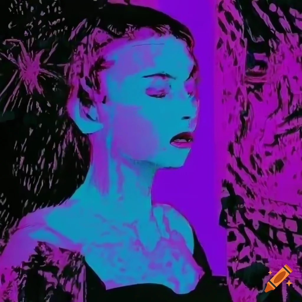 Glitch art with vaporwave aesthetics