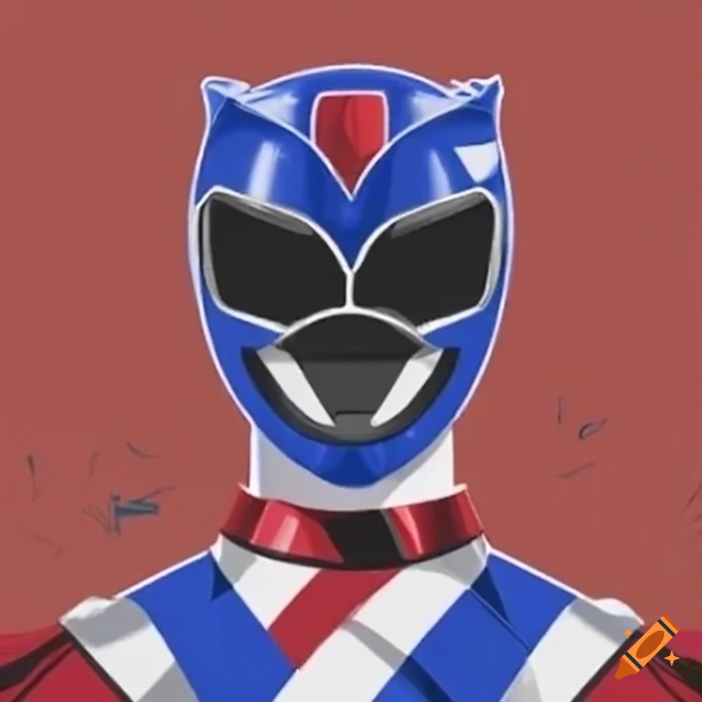Child-friendly Power Rangers helmet with French flag colors