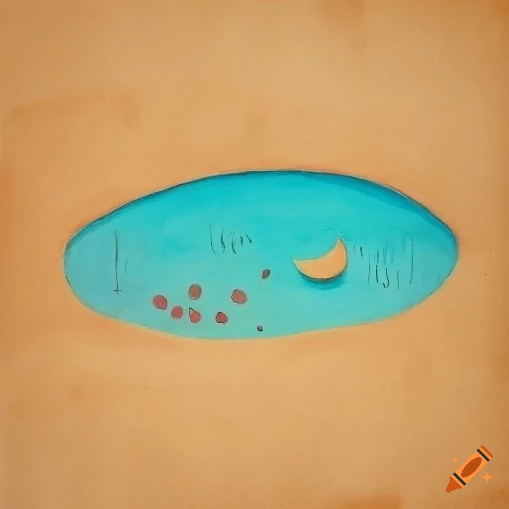 Minimalistic empty pool art with futuristic design on ancient paper