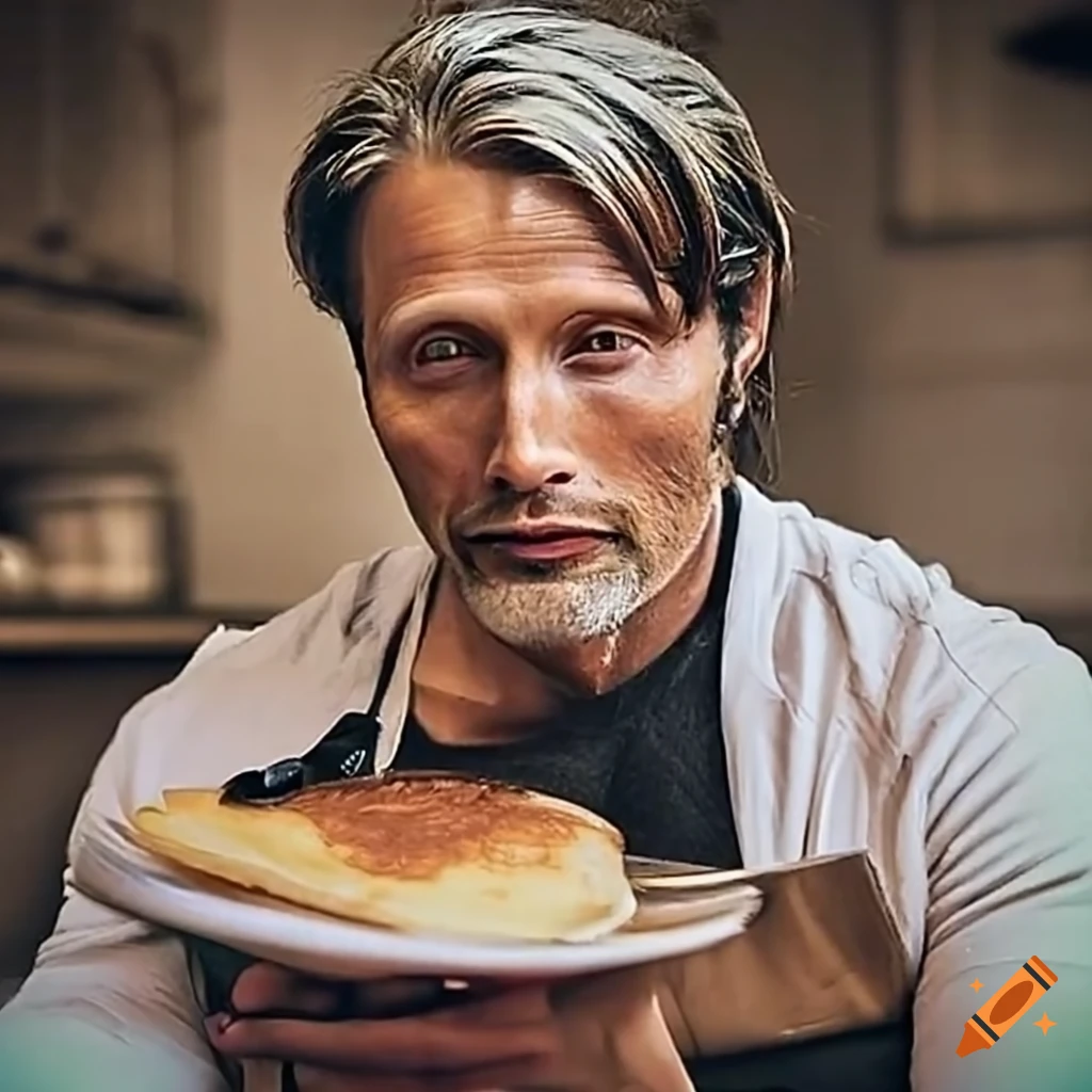 Mads Mikkelsen cooking pancakes
