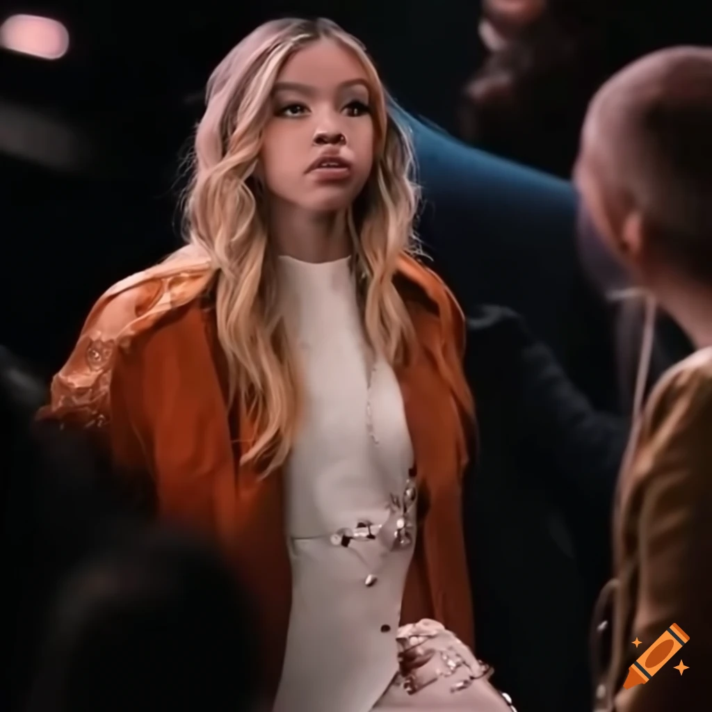Sydney Sweeney as Jocelyn with The Weeknd at The Idol film set