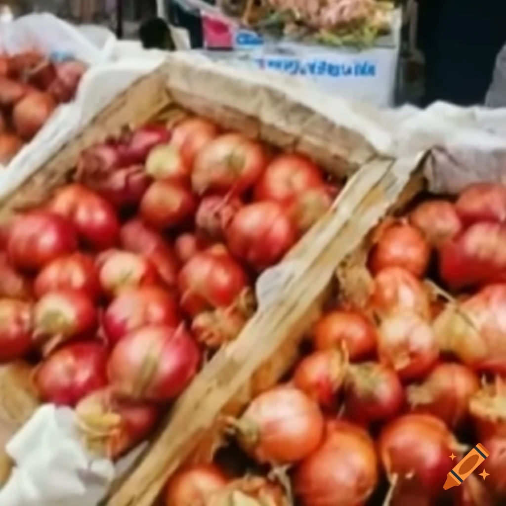 Blurry onion shop exterior view