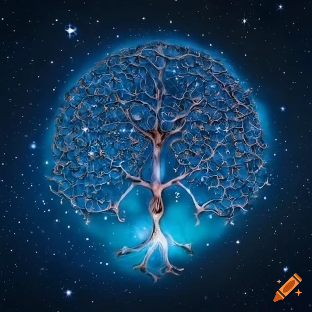 Tree of life constellation among stars