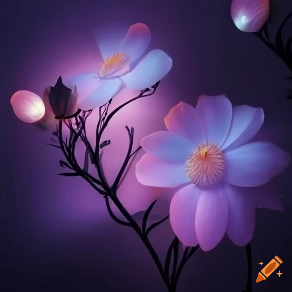 Pastel luminous flower wallpaper