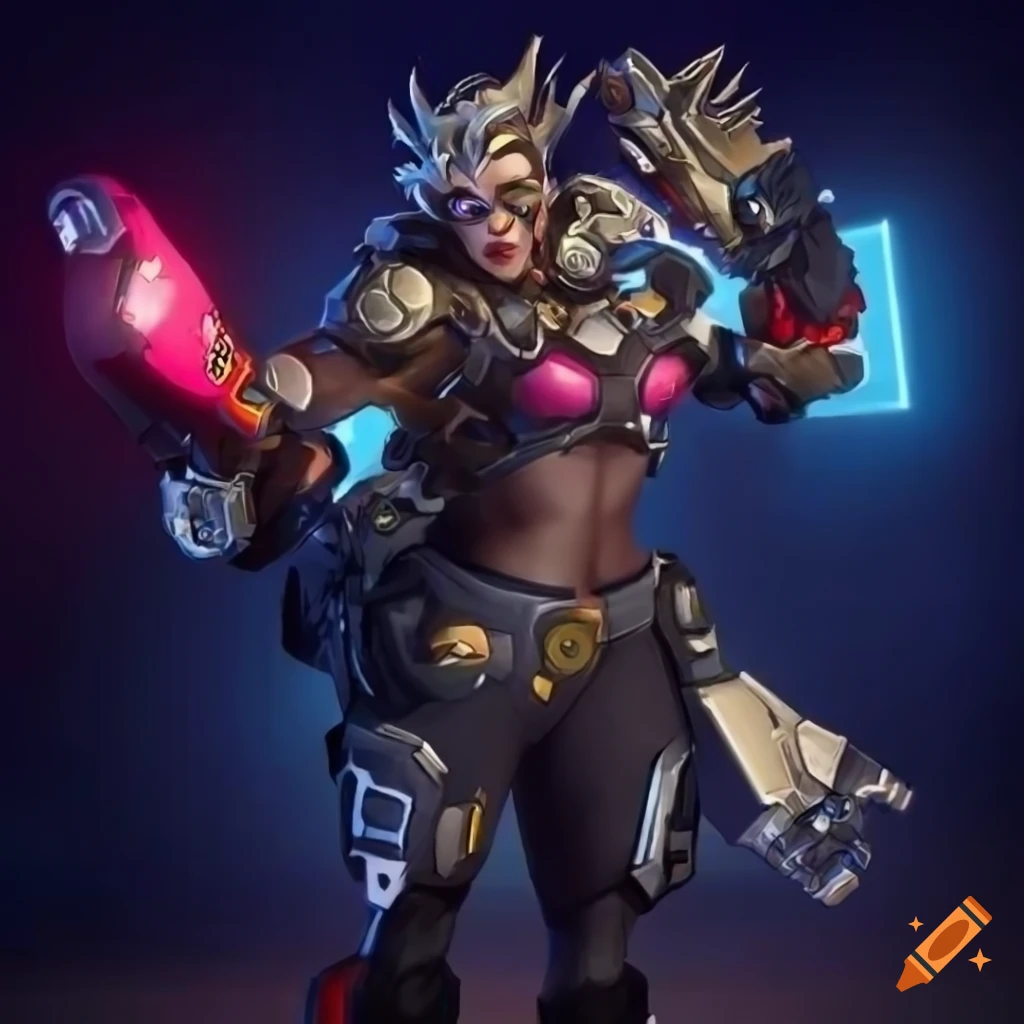 Overwatch crossover with Junker Queen in Kiriko costume