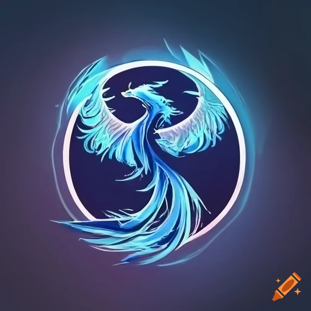 Blue phoenix logo with an intricate 'S' design on Craiyon Blue phoenix logo with an intricate 'S' design on Craiyon
