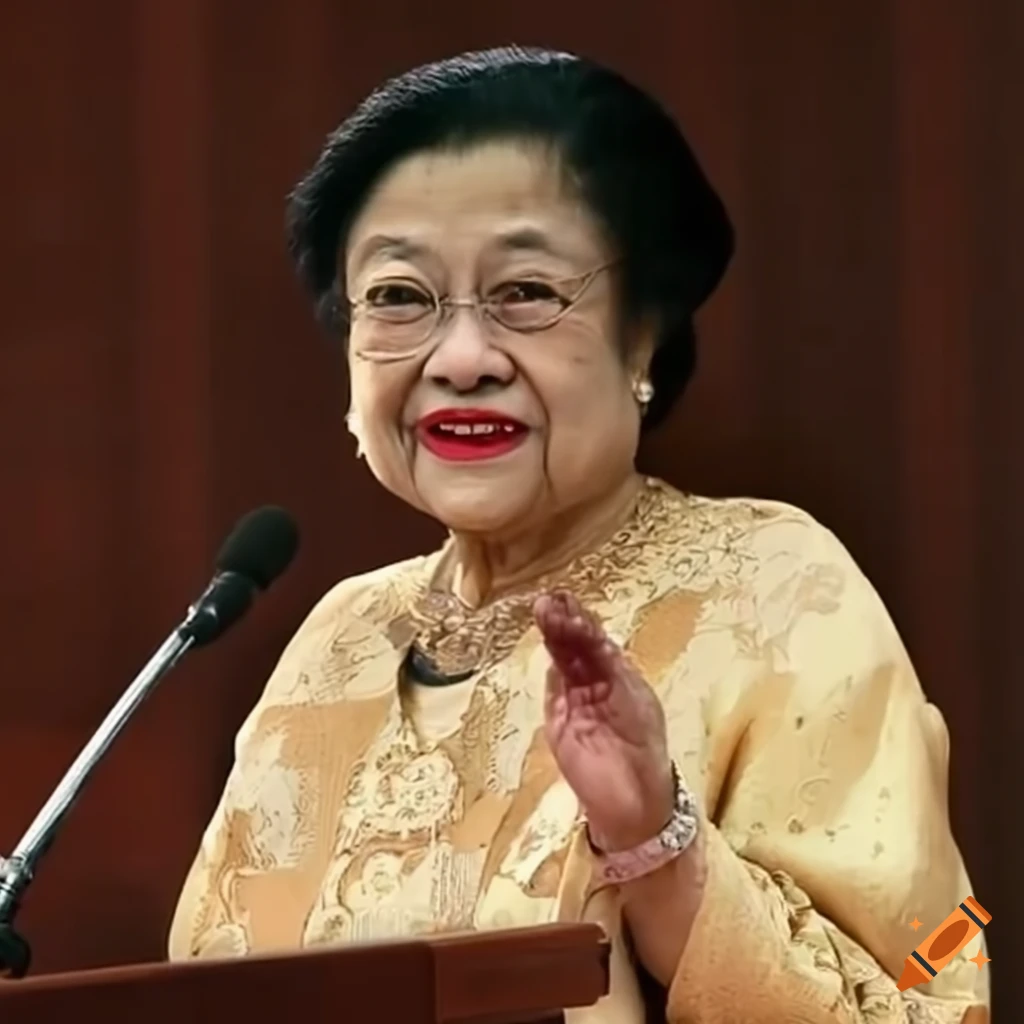 Megawati talking as a kung fu host