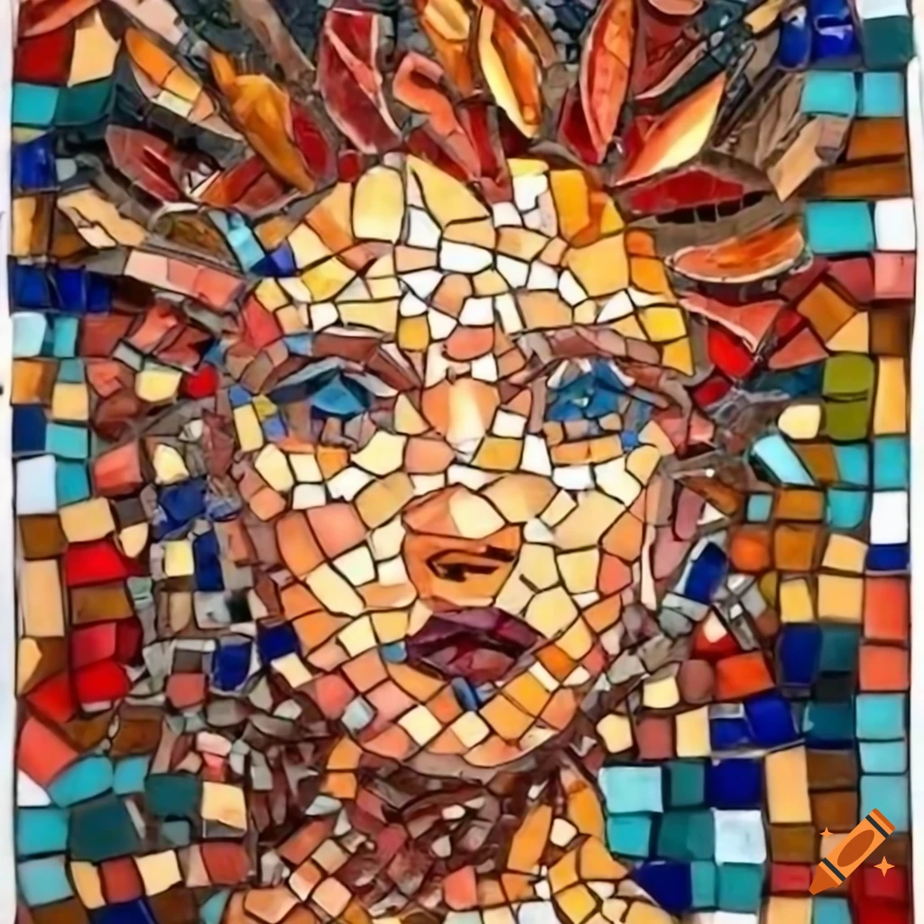 Mosaic art with palindrome design