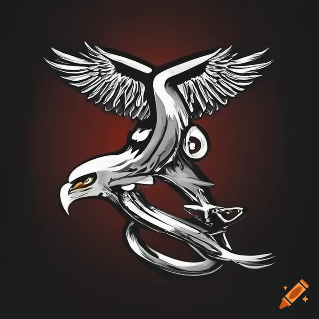 Powerful emblem featuring an eagle on a Harley-Davidson motorcycle
