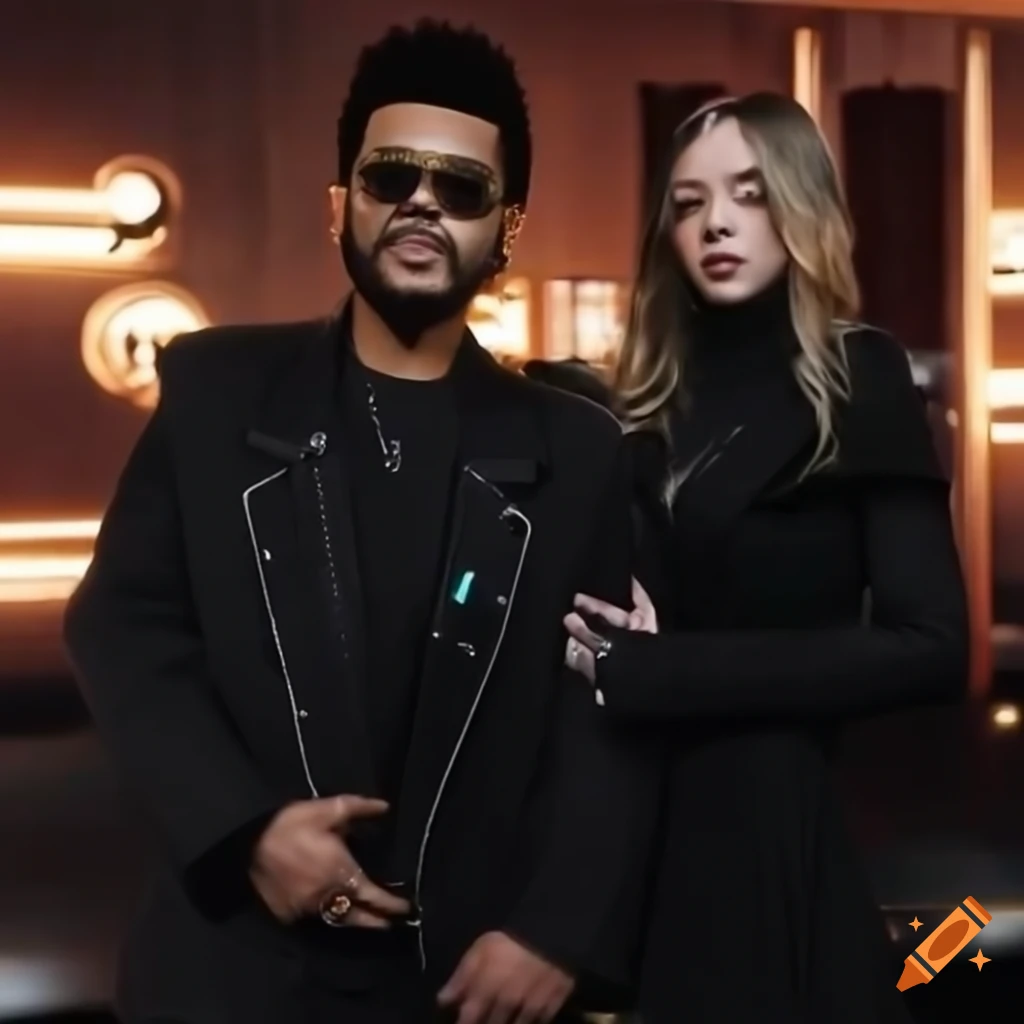 Sydney Sweeney and The Weeknd at The Idol II film set
