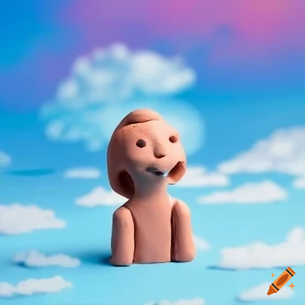 Claymation characters gazing at the sky