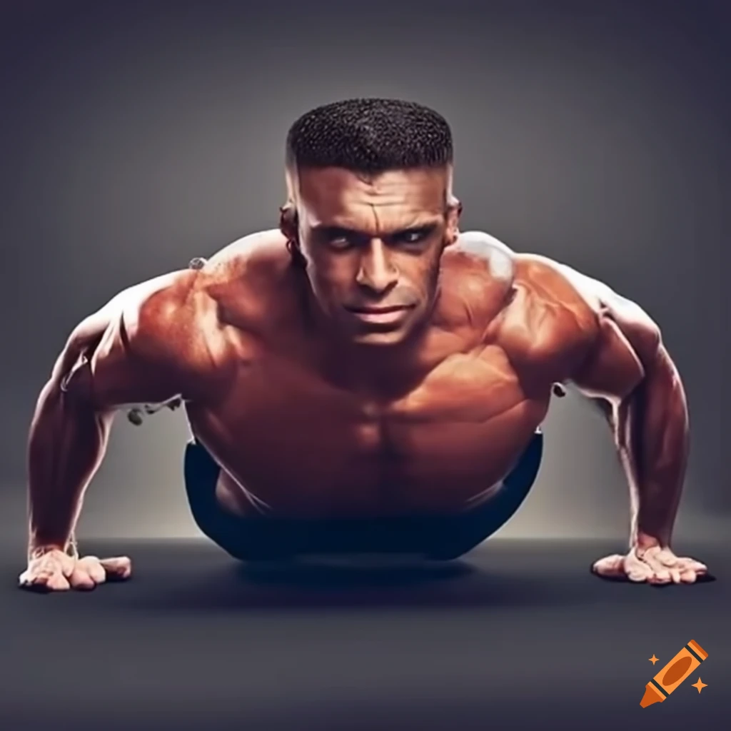 Person doing push-ups for muscle growth