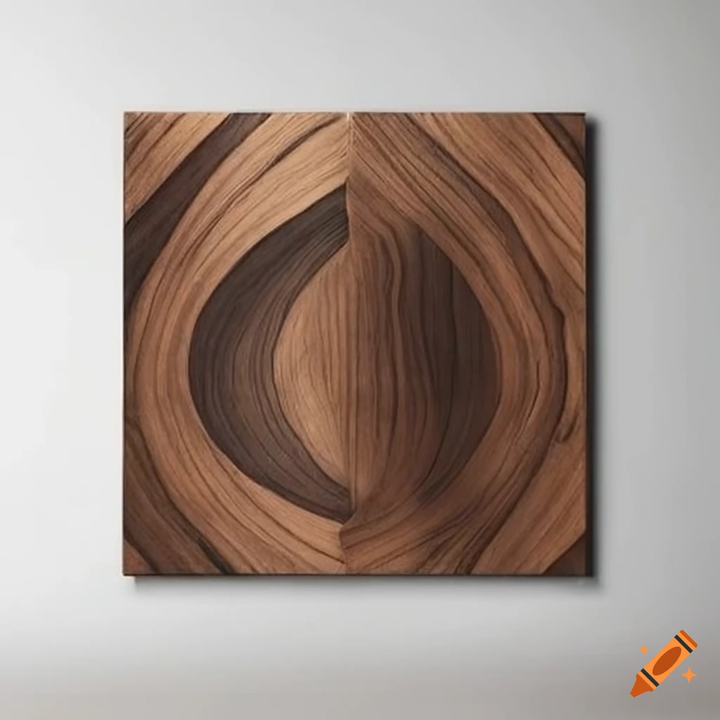 Black walnut wall art with intricate carved design on Craiyon