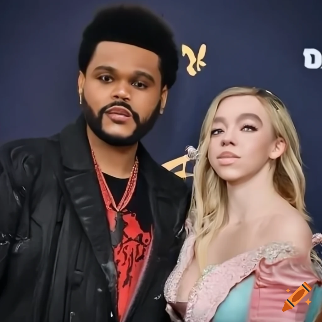 Sydney Sweeney as Jocelyn with The Weeknd at The Idol film set