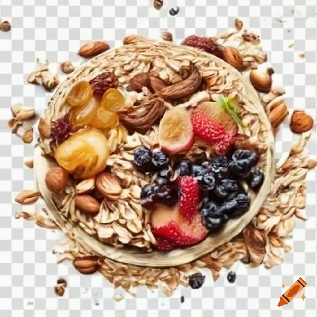 Instant oatmeal with dried fruits and nuts