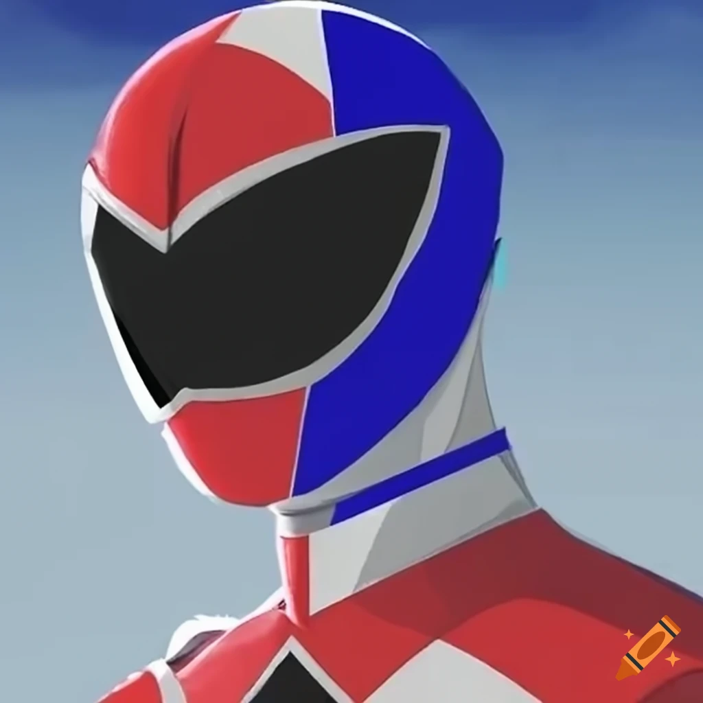 Child-friendly Power Rangers helmet with French flag colors