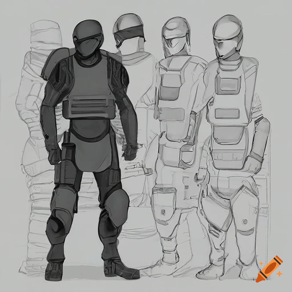 Matte black suit with dark grey accents for stealth and lightweight tactical armor design