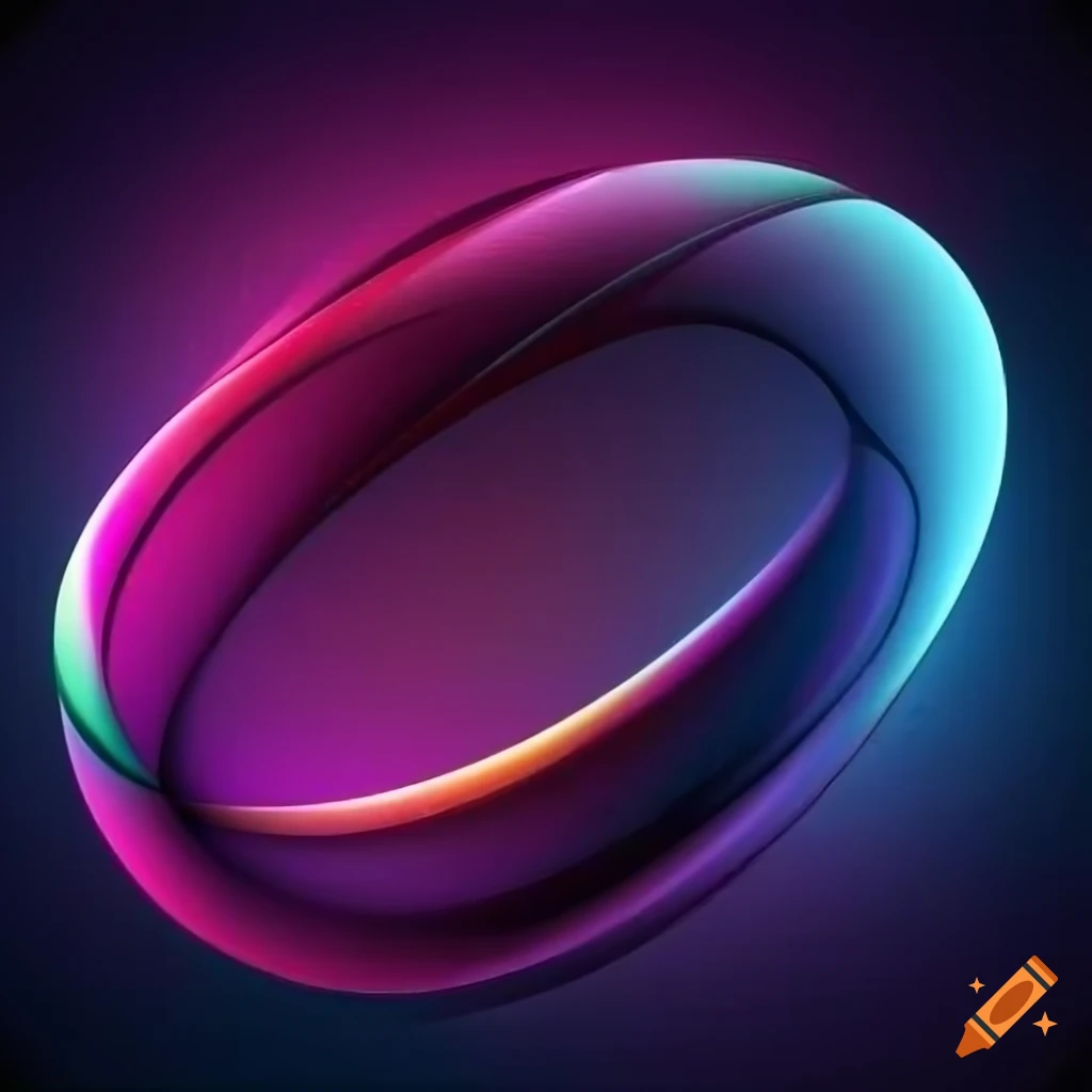 Futuristic abstract design with 3D elements and vibrant colors on Craiyon